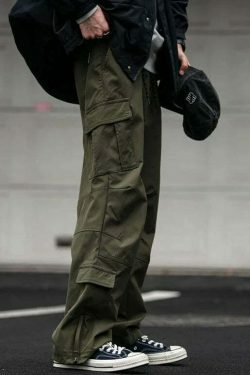 Y2K Aesthetic Cargo Skirt: Coquette Style Grunge Fashion for Women - Straight Leg Twill Cargo Pants