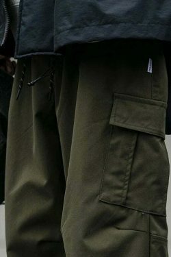 Y2K Aesthetic Cargo Skirt: Coquette Style Grunge Fashion for Women - Straight Leg Twill Cargo Pants