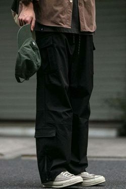 Y2K Aesthetic Cargo Skirt: Coquette Style Grunge Fashion for Women - Straight Leg Twill Cargo Pants