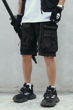 Y2K Aesthetic Cargo Skirt: Coquette Style Grunge Fashion for Women - Tactical Utility Cargo Shorts