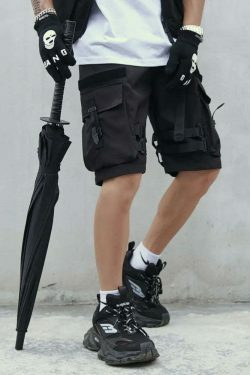 Y2K Aesthetic Cargo Skirt: Coquette Style Grunge Fashion for Women - Tactical Utility Cargo Shorts