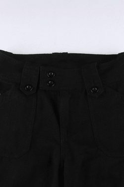 Y2K Aesthetic Cargo Skirt: Coquette Style Grunge Fashion with Buttoned Straight Leg Jeans