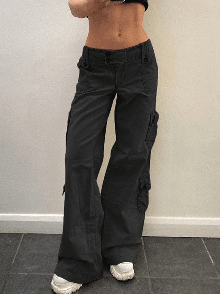 Y2K Aesthetic Cargo Skirt: Coquette Style Grunge Fashion with Buttoned Straight Leg Jeans Y2K Aesthetic Cargo Skirt: Coquette Style Grunge Fashion with Buttoned Straight Leg Jeans