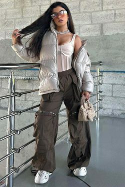 Y2K Aesthetic Cargo Skirt: Coquette Style Grunge Fashion with Pastel Goth Vibes