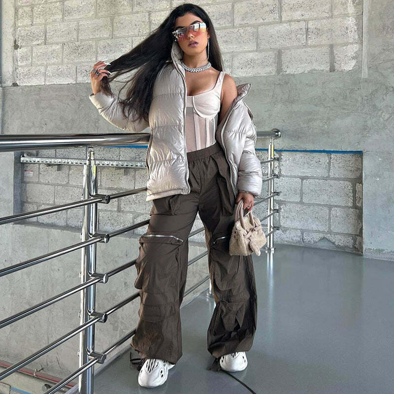 Y2K Aesthetic Cargo Skirt: Coquette Style Grunge Fashion with Pastel Goth Vibes Y2K Aesthetic Cargo Skirt: Coquette Style Grunge Fashion with Pastel Goth Vibes