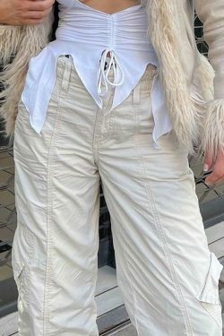 Y2K Aesthetic Cargo Skirt: Coquette Style Grunge Fashion with Pastel Goth Vibes