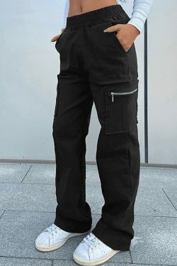 Y2K Aesthetic Cargo Skirt: Coquette Style Grunge Fashion with Pocket Zipper Detail