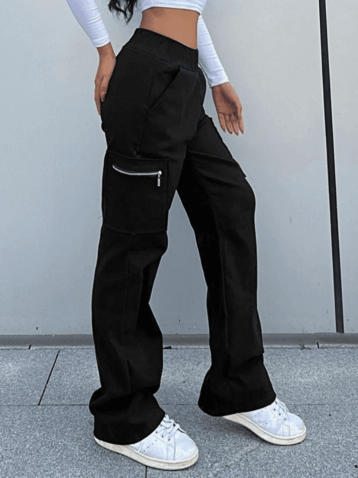 Y2K Aesthetic Cargo Skirt: Coquette Style Grunge Fashion with Pocket Zipper Detail