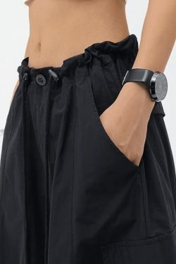 Y2K Aesthetic Cargo Skirt: Coquette Style Grunge Fashion with Street Pocket Patch, Loose Fit