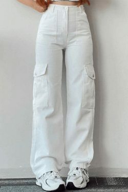 Y2K Aesthetic Cargo Skirt: Coquette Style Grunge Fashion with Street Style Straight Leg Cargo Pants