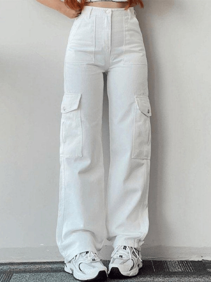 Y2K Aesthetic Cargo Skirt: Coquette Style Grunge Fashion with Street Style Straight Leg Cargo Pants