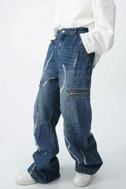 Y2K Aesthetic Cargo Skirt: Coquette Style Grunge Outfit with Loose Fit Cargo Jeans