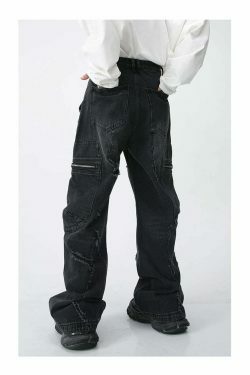 Y2K Aesthetic Cargo Skirt: Coquette Style Grunge Outfit with Loose Fit Cargo Jeans