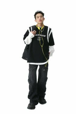 Y2K Aesthetic Cargo Skirt: Coquette Style Grunge Outfit with Loose Fit Cargo Jeans