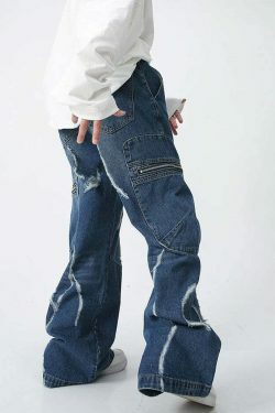 Y2K Aesthetic Cargo Skirt: Coquette Style Grunge Outfit with Loose Fit Cargo Jeans