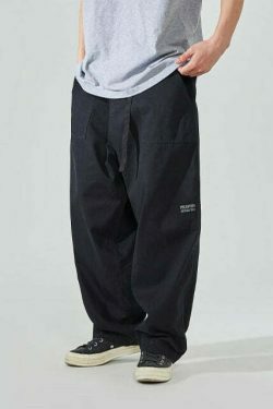 Y2K Aesthetic Cargo Skirt: Coquette Style Grunge Outfit with Loose Fit Skater Pants