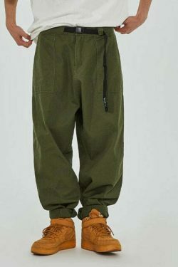 Y2K Aesthetic Cargo Skirt: Coquette Style Grunge Outfit with Loose Fit Skater Pants