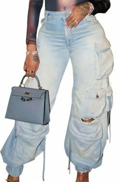 Y2K Aesthetic Cargo Skirt: Coquette Style Grunge Outfit with Retro Multi-Pocket Denim Pants