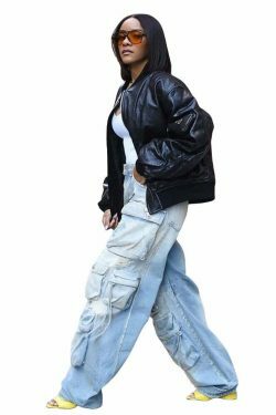 Y2K Aesthetic Cargo Skirt: Coquette Style Grunge Outfit with Retro Multi-Pocket Denim Pants