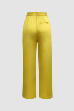 Y2K Aesthetic Cargo Skirt: Coquette Style Satin Elastic Waist Trousers