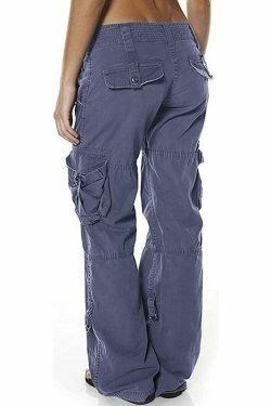 Y2K Aesthetic Cargo Skirt: Low Waist Baggy Parachute Cargo Pants