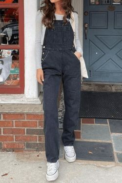 Y2K Aesthetic Cargo Skirt Overall for Women - Grunge Style with Coquette Touch, Vintage Washed Denim