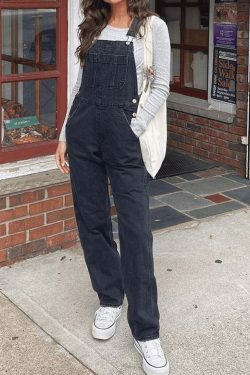 Y2K Aesthetic Cargo Skirt Overall for Women - Grunge Style with Coquette Touch, Vintage Washed Denim