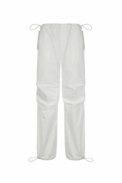 Y2K Aesthetic Cargo Skirt: Relaxed Drawstring Low Waist Cargo Pants for Women