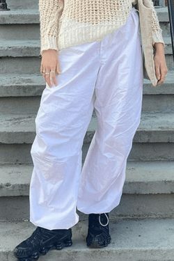 Y2K Aesthetic Cargo Skirt: Relaxed Drawstring Low Waist Cargo Pants for Women