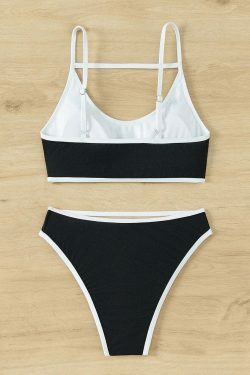 Y2K Aesthetic Cargo Skirt Set with Contrasting Sexy Openwork Bikini