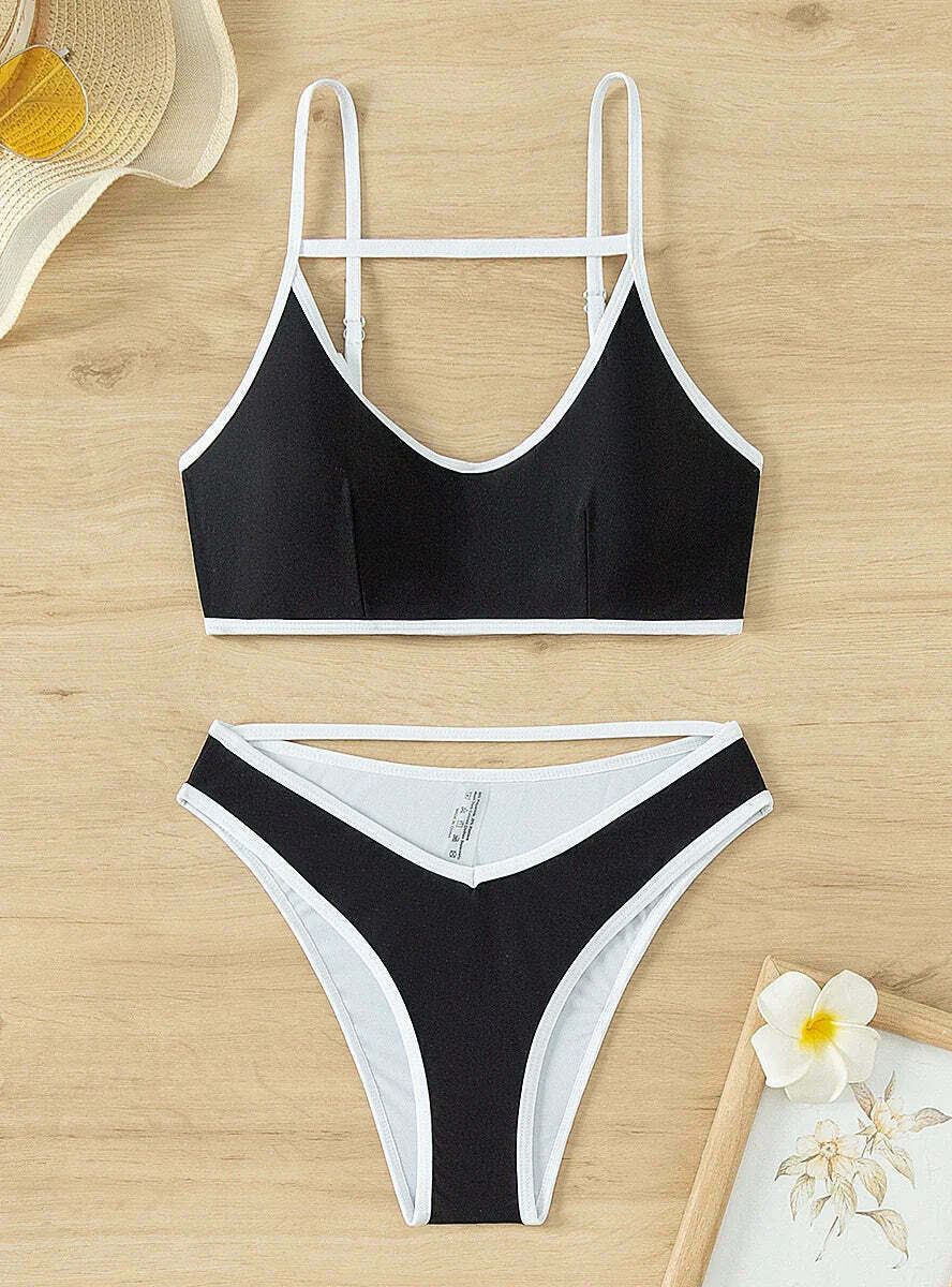 Y2K Aesthetic Cargo Skirt Set with Contrasting Sexy Openwork Bikini Y2K Aesthetic Cargo Skirt Set with Contrasting Sexy Openwork Bikini