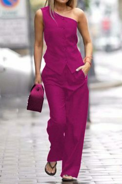 Y2K Aesthetic Cargo Skirt Set with Sleeveless High Waist Straight Casual Suit