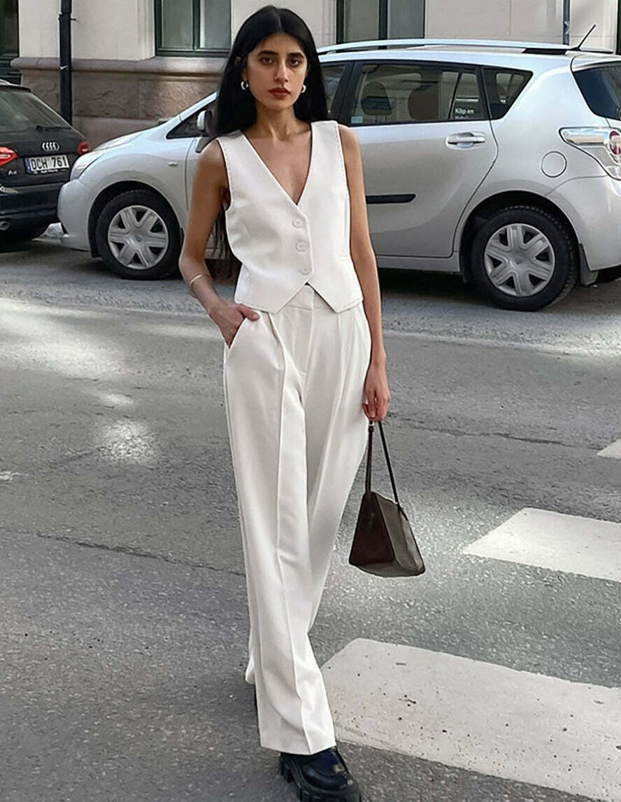 Y2K Aesthetic Cargo Skirt Suit with V-Neck Top - Coquette Style for Women Y2K Aesthetic Cargo Skirt Suit with V-Neck Top - Coquette Style for Women