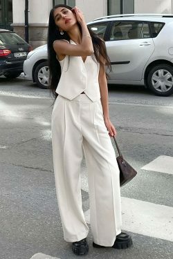 Y2K Aesthetic Cargo Skirt Suit with V-Neck Top - Coquette Style for Women