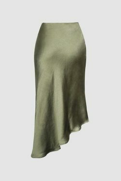 Y2K Aesthetic Cargo Skirt with Asymmetric Hem and Button Deco