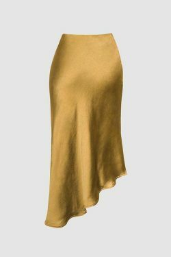 Y2K Aesthetic Cargo Skirt with Asymmetric Hem and Button Deco