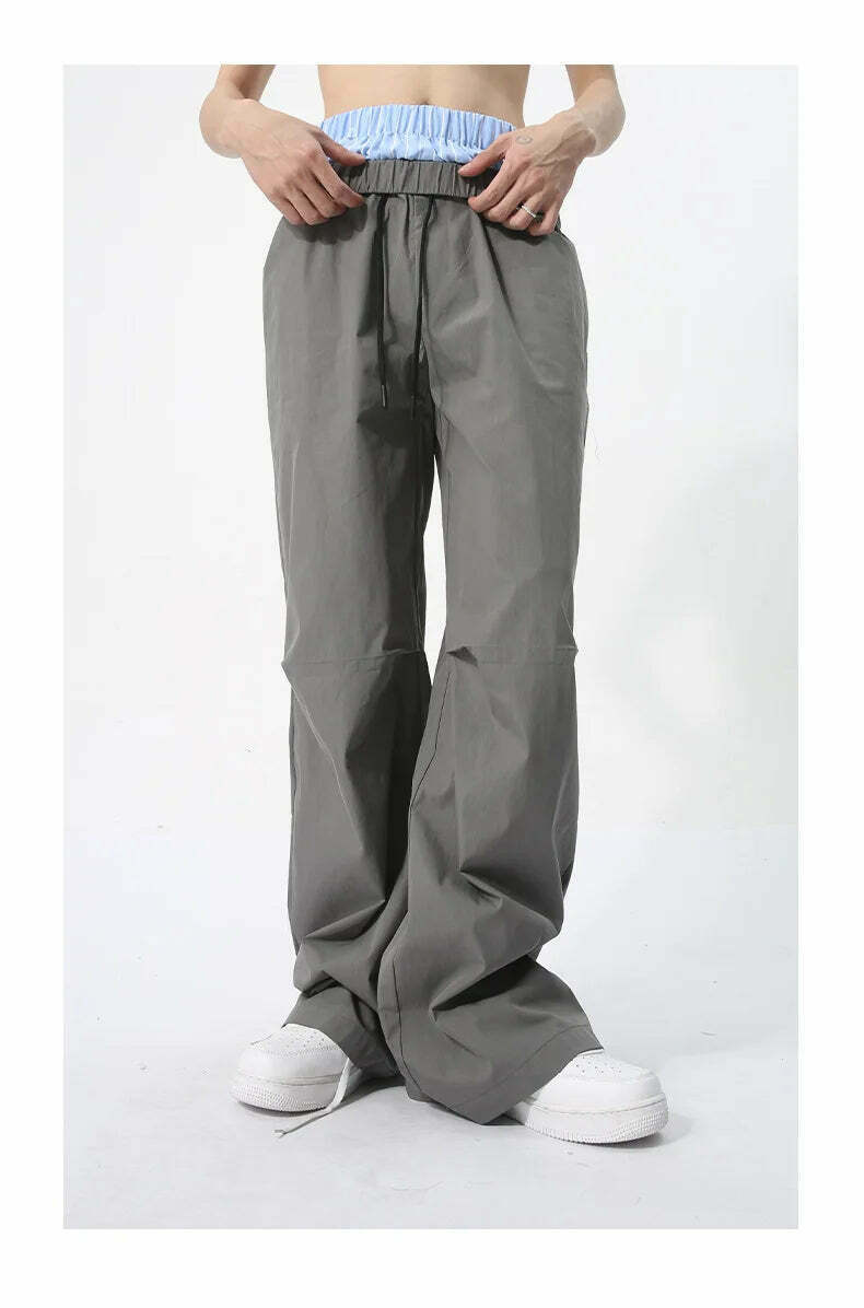 Y2K Aesthetic Cargo Skirt with Boxer Waistband and Pleated Knee Shell