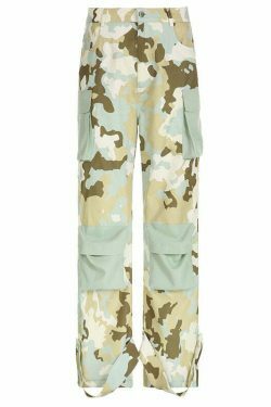 Y2K Aesthetic Cargo Skirt with Camouflage Pocket Stitching