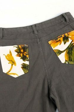 Y2K Aesthetic Cargo Skirt with Casual Floral Print for Women - Coquette Style Grunge Fashion