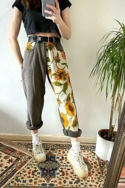 Y2K Aesthetic Cargo Skirt with Casual Floral Print for Women - Coquette Style Grunge Fashion