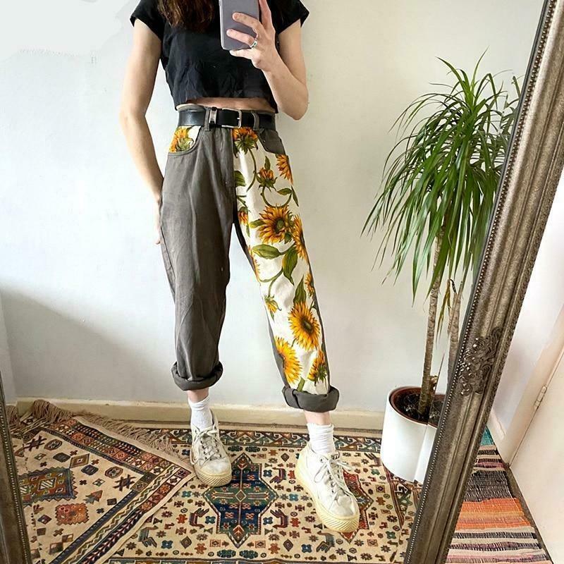 Y2K Aesthetic Cargo Skirt with Casual Floral Print for Women - Coquette Style Grunge Fashion