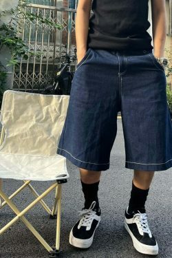 Y2K Aesthetic Cargo Skirt with Contrast Stitching - Coquette Grunge Fashion