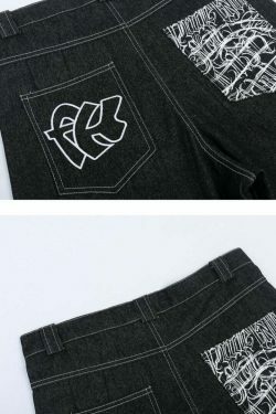 Y2K Aesthetic Cargo Skirt with Contrast Stitching - Coquette Grunge Fashion