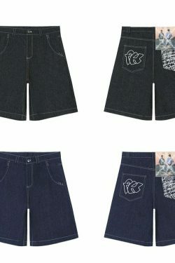 Y2K Aesthetic Cargo Skirt with Contrast Stitching - Coquette Grunge Fashion