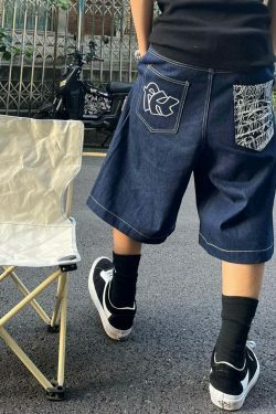 Y2K Aesthetic Cargo Skirt with Contrast Stitching - Coquette Grunge Fashion