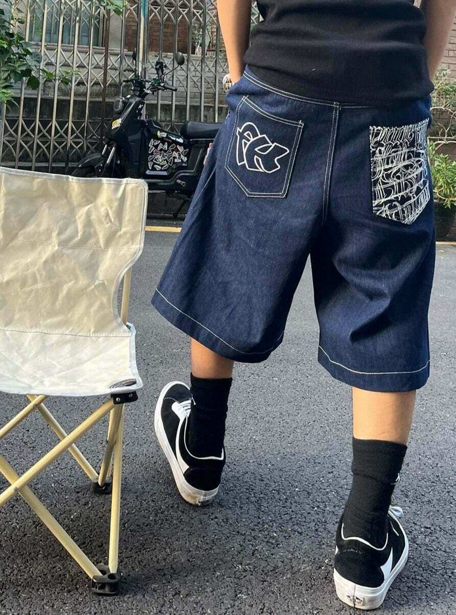 Y2K Aesthetic Cargo Skirt with Contrast Stitching - Coquette Grunge Fashion Y2K Aesthetic Cargo Skirt with Contrast Stitching - Coquette Grunge Fashion