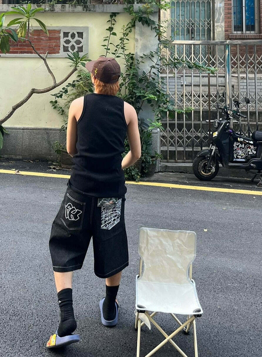 Y2K Aesthetic Cargo Skirt with Contrast Stitching - Coquette Grunge Fashion Y2K Aesthetic Cargo Skirt with Contrast Stitching - Coquette Grunge Fashion