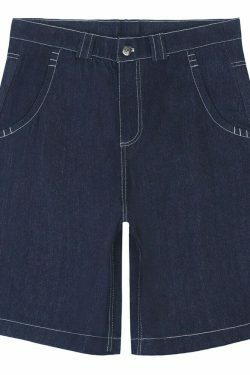 Y2K Aesthetic Cargo Skirt with Contrast Stitching - Coquette Grunge Fashion