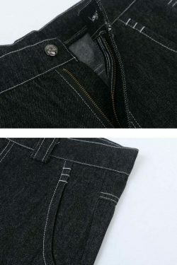 Y2K Aesthetic Cargo Skirt with Contrast Stitching - Coquette Grunge Fashion