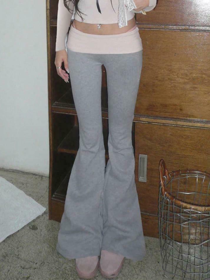 Y2K Aesthetic Cargo Skirt with Coquette Style and Grunge Flare Leg Pants